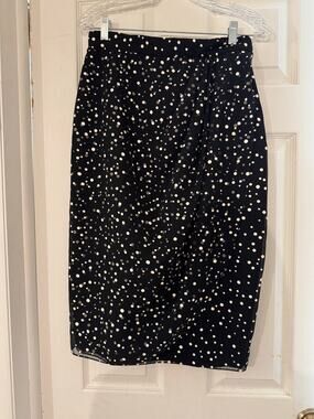 Vintage Farinae Collections Polka Dot Tulip Wrap Front Pencil Skirt 10